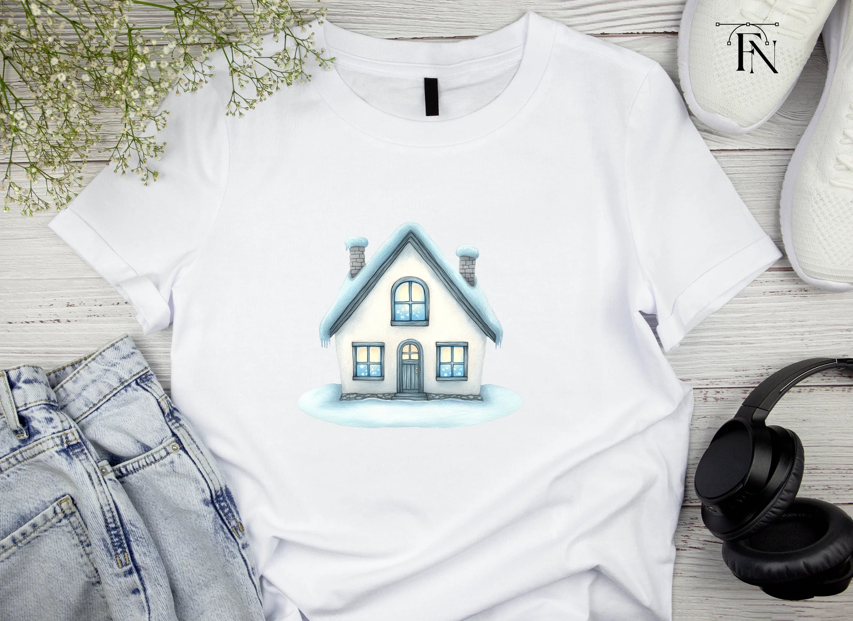Cozy Winter Houses Clipart Bundle