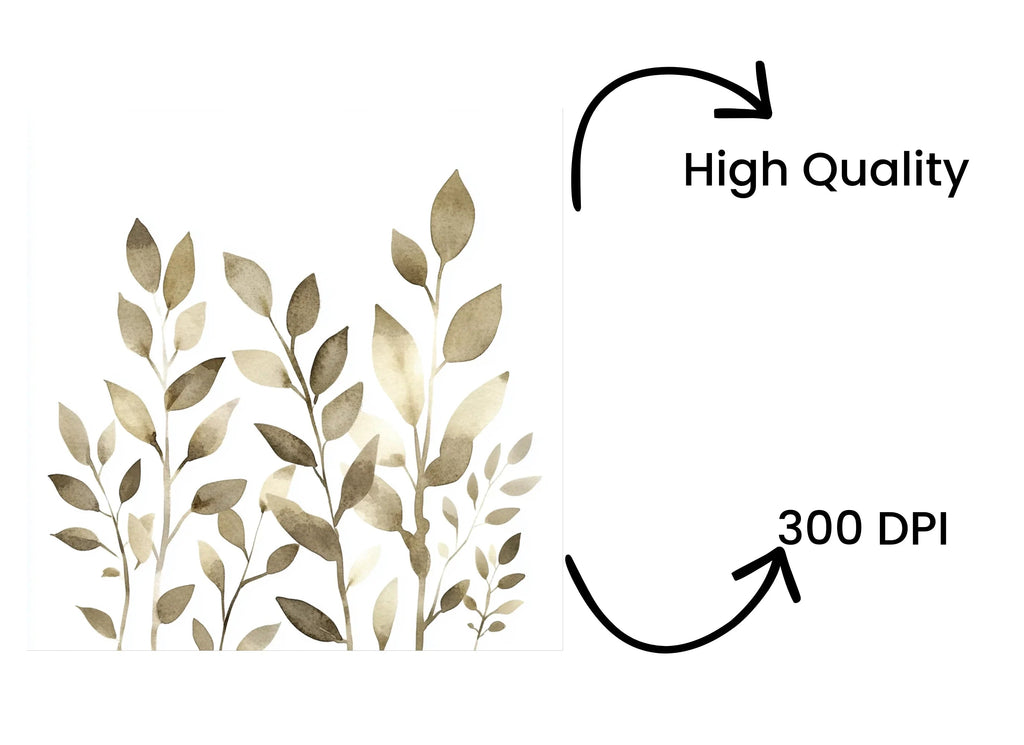 Neutral Tone Botanical Leaf Clipart Bundle