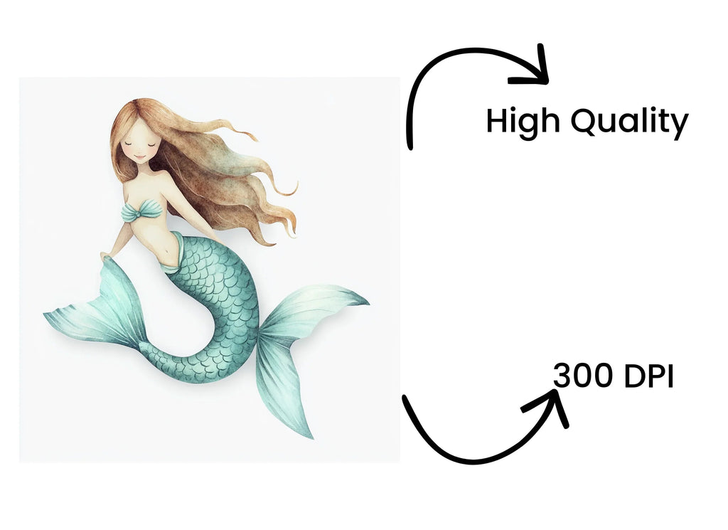 Cute Mermaid Clipart Bundle