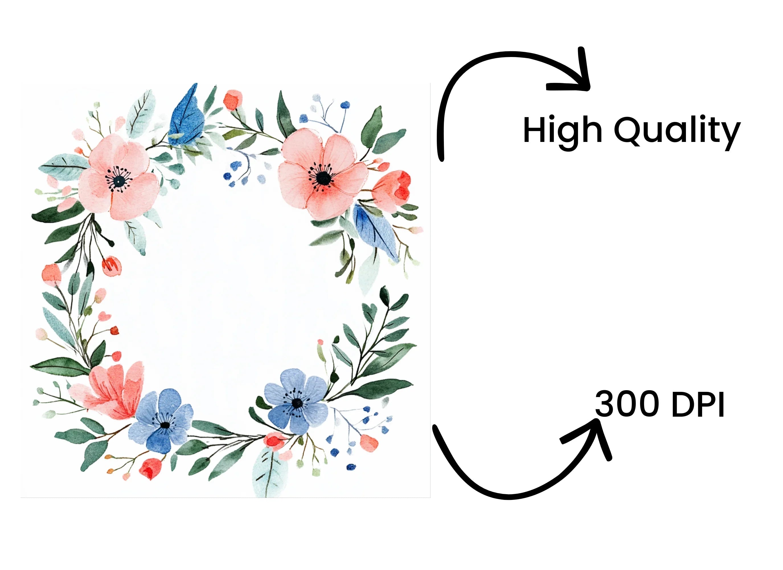 Elegant Floral Wreaths Clipart Bundle