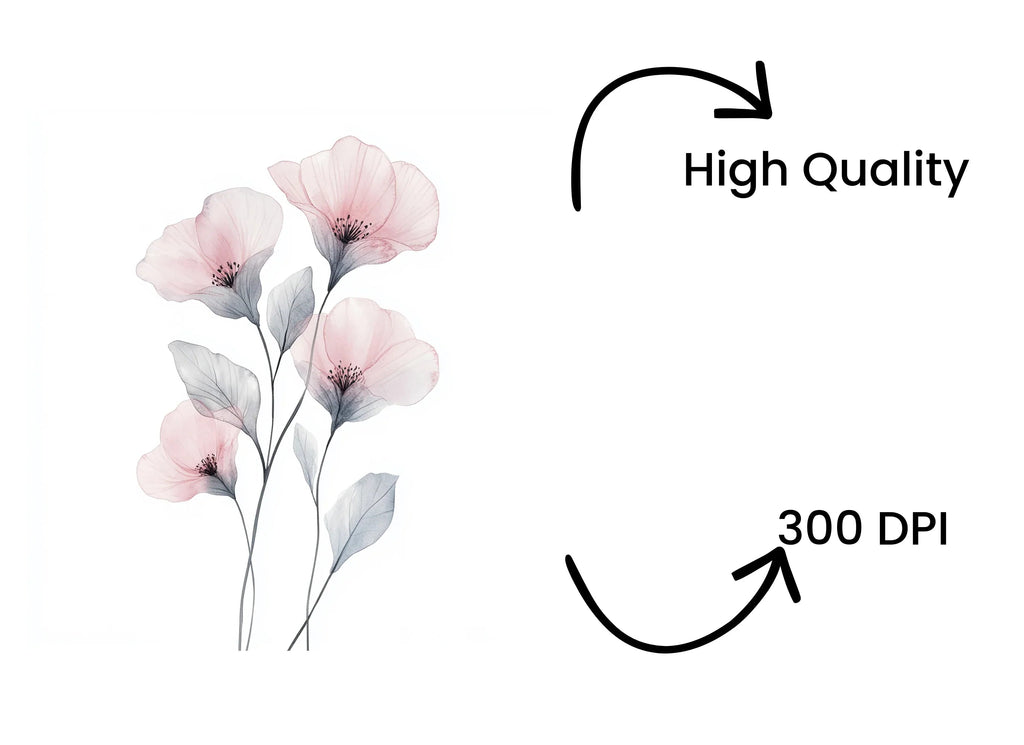 Elegant Translucent Floral Clipart Bundle