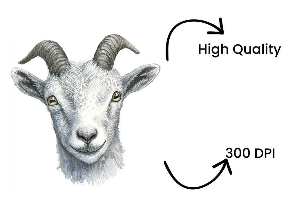 Cute Goat Faces Clipart Bundle