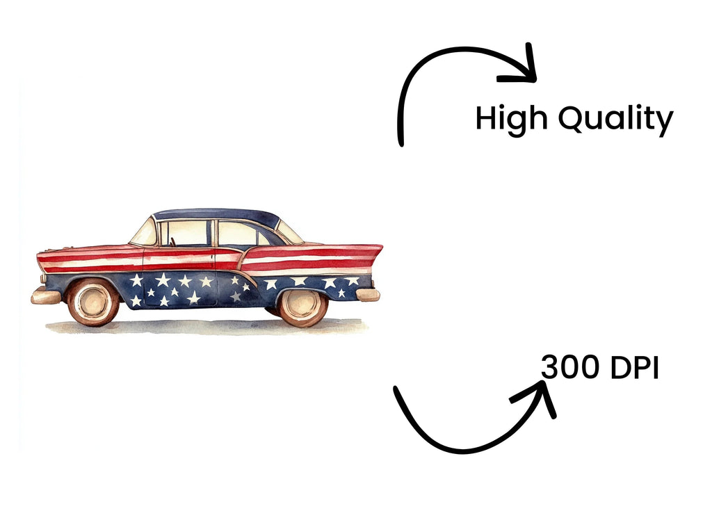 Vintage American Cars Clipart Bundle