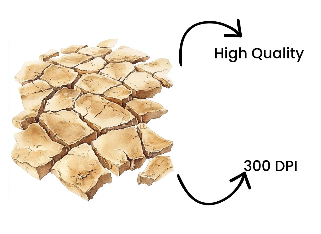 Desert Cracked Ground Clipart Bundle
