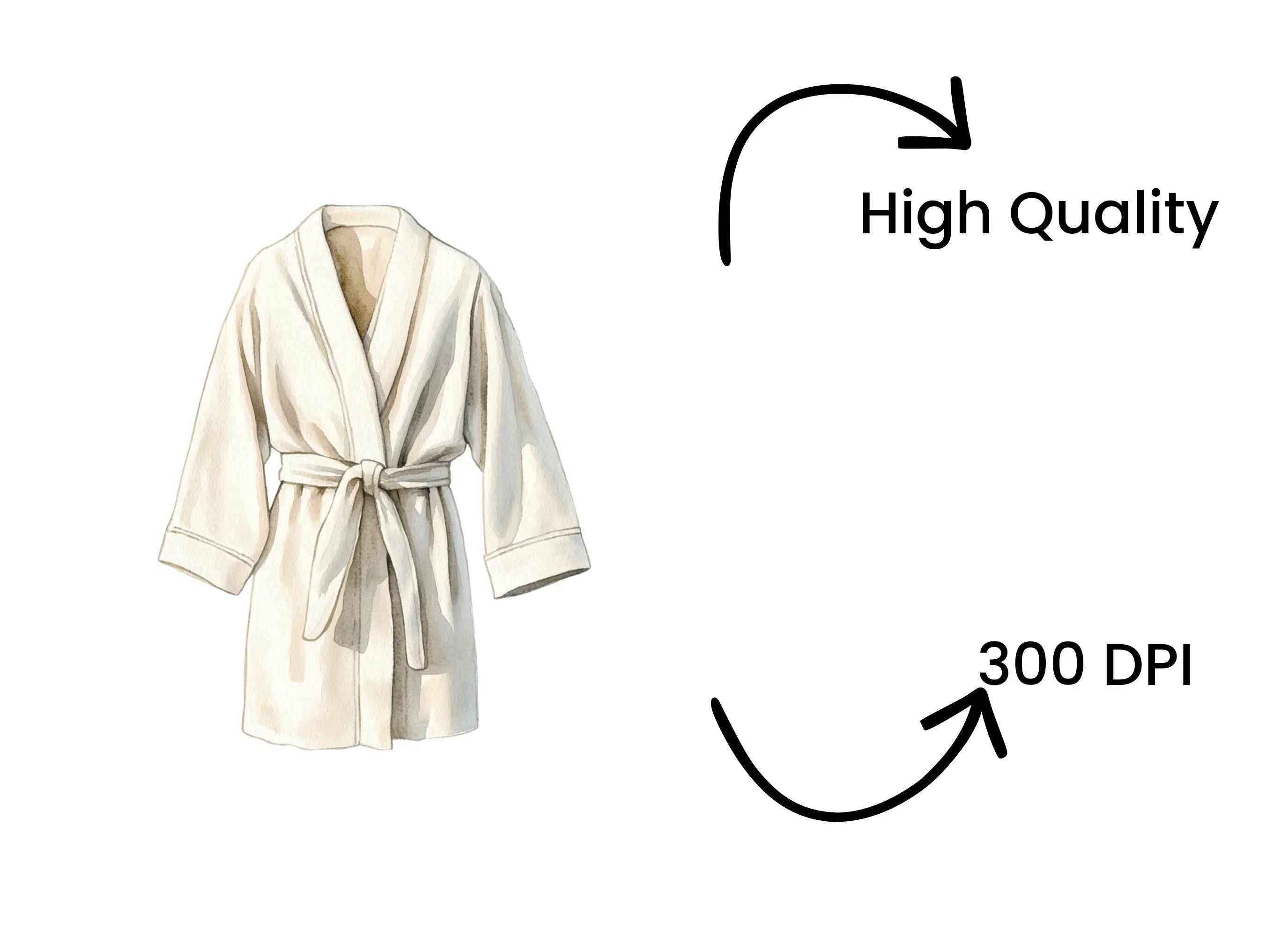 White Bathrobe Spa Clipart Bundle