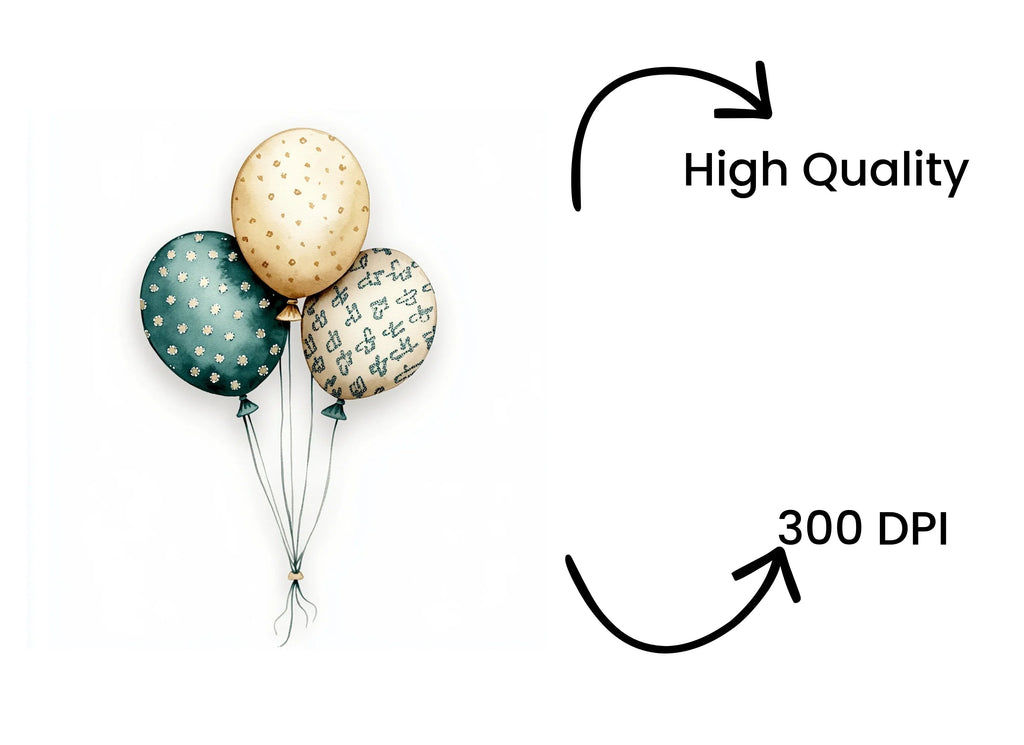 Boho Balloon Clipart Bundle