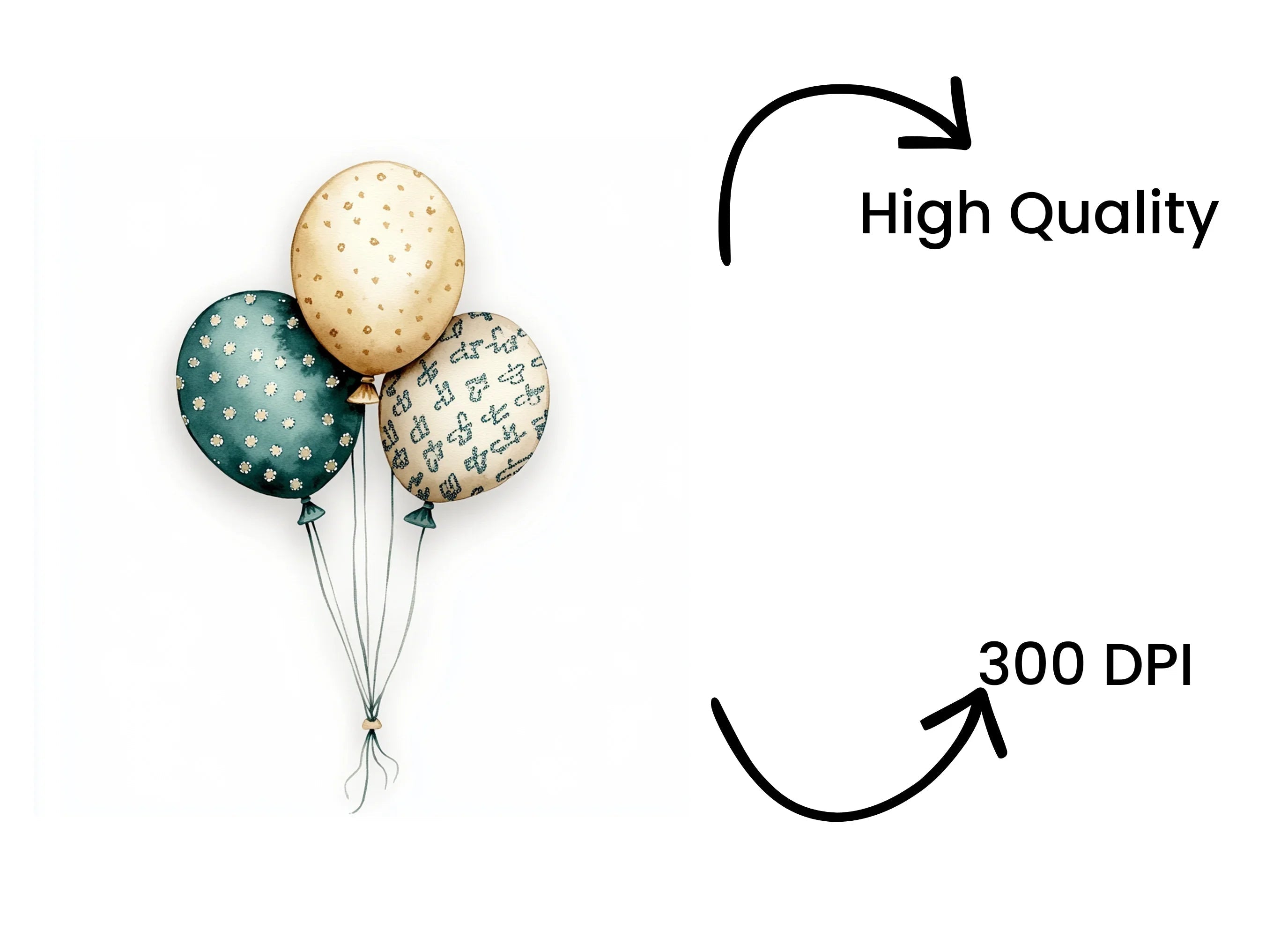 Boho Balloon Clipart Bundle