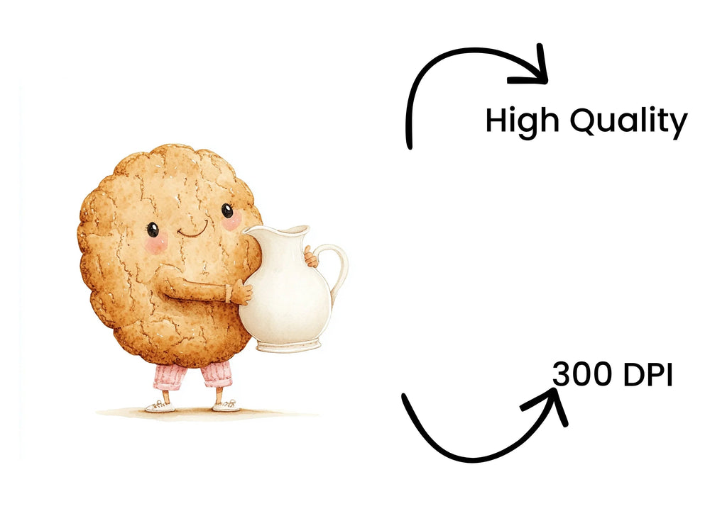 Happy Cookie and Milk Jug Clipart Bundle