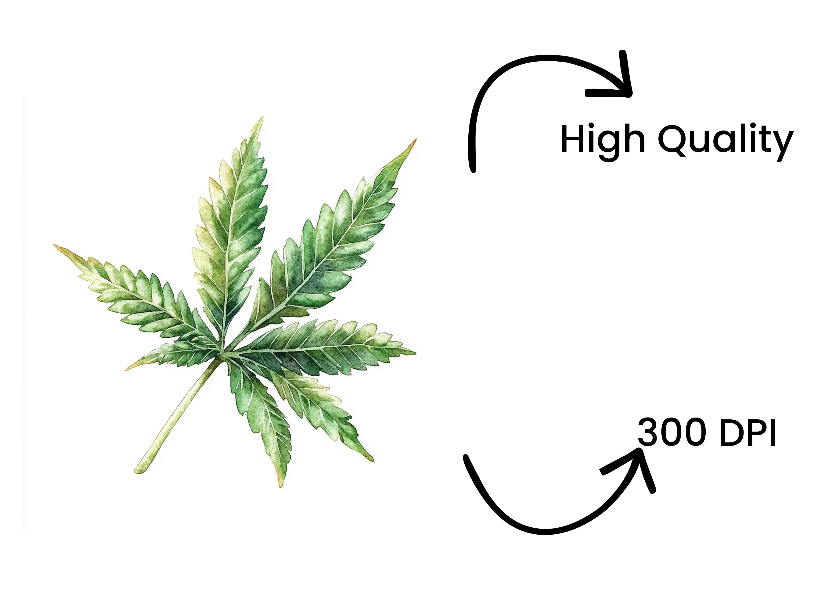 Vibrant Cannabis Leaf Clipart Bundle