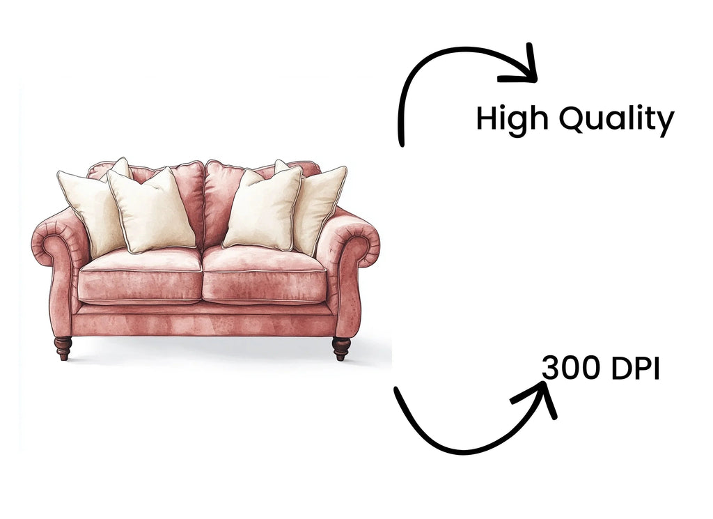 Charming Pink Sofa Clipart Bundle