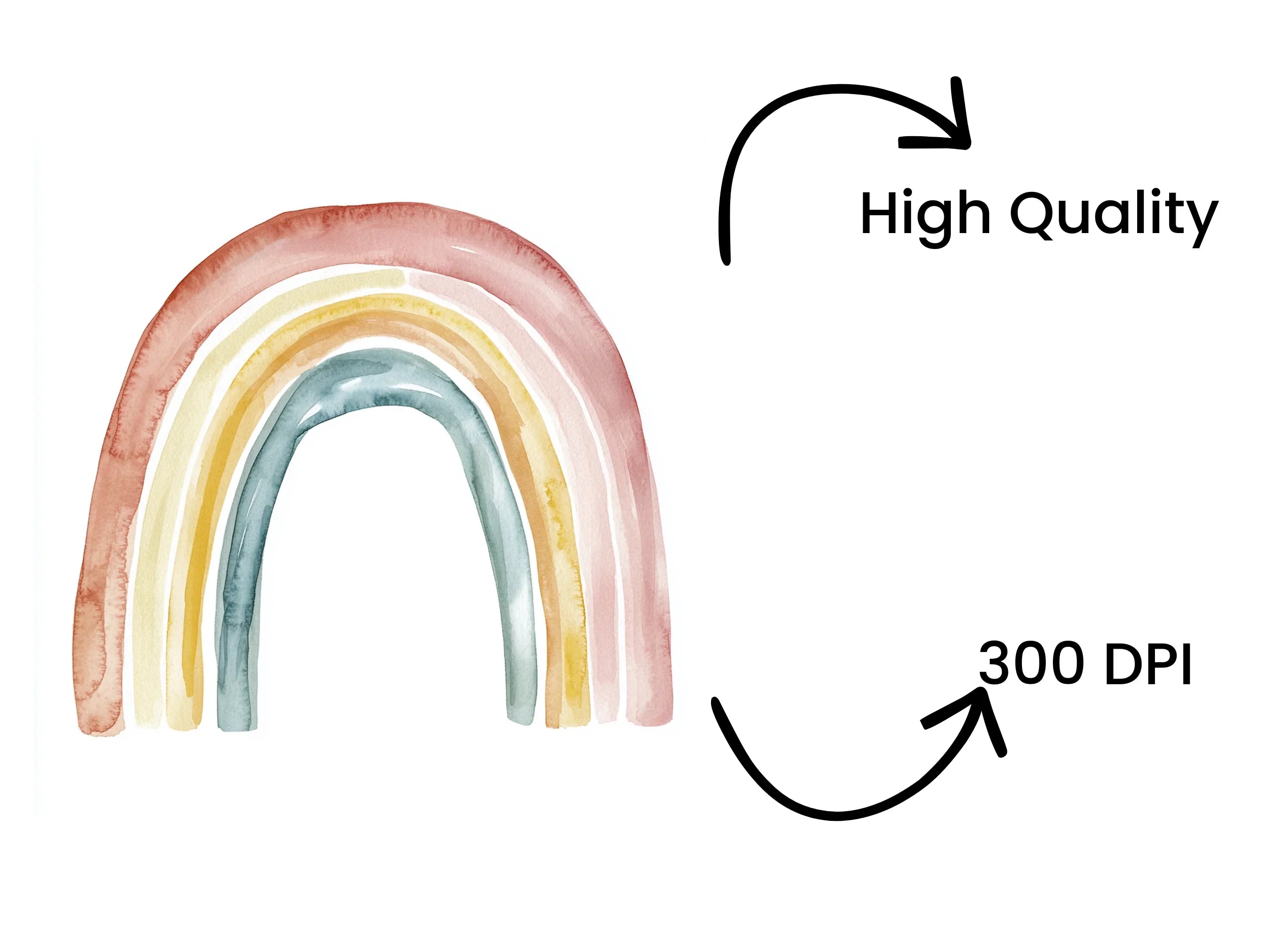Boho Rainbow Clipart Bundle