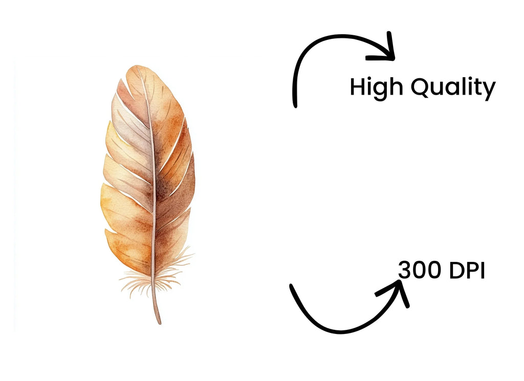 Boho Feather Clipart Bundle