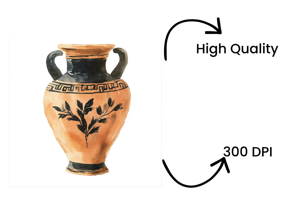 Terracotta Greek Vases Clipart Bundle