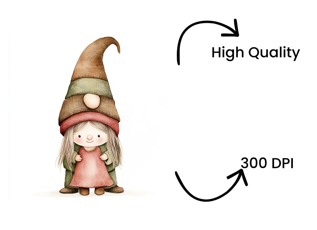 Adorable Gnome Family Clipart Bundle