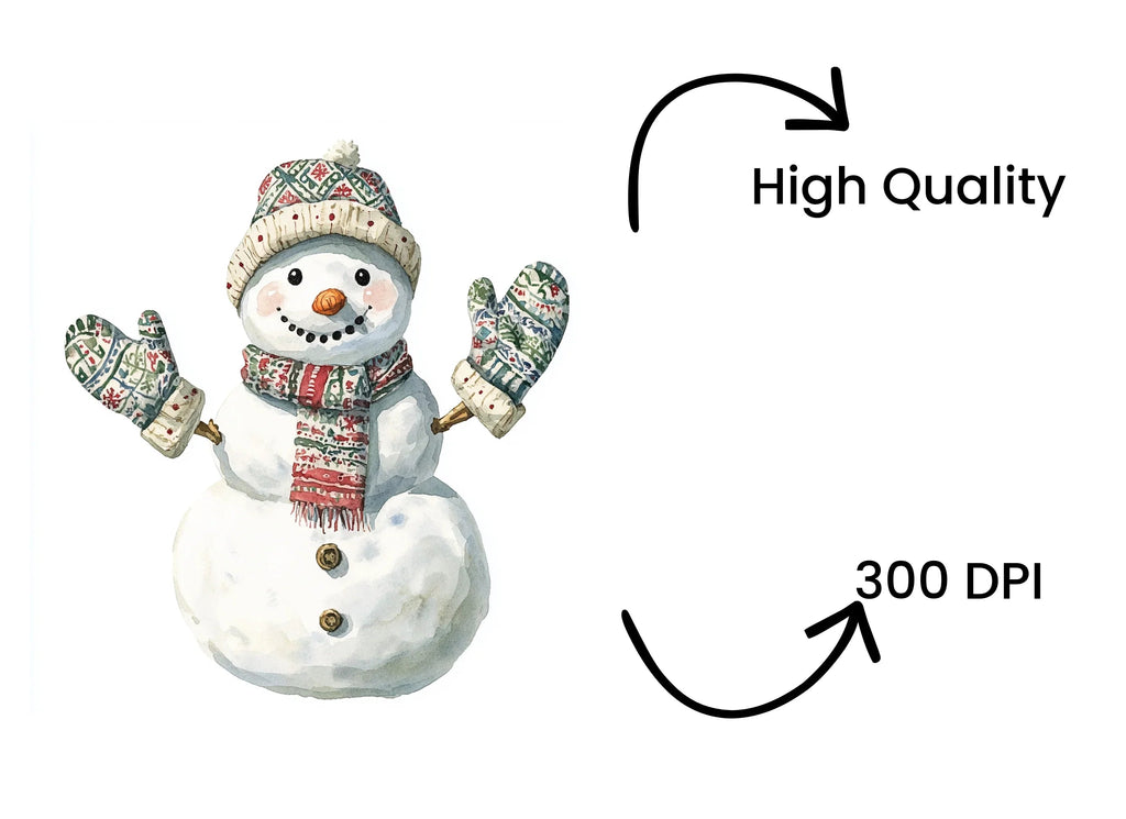 Cute Snowman Clipart Bundle