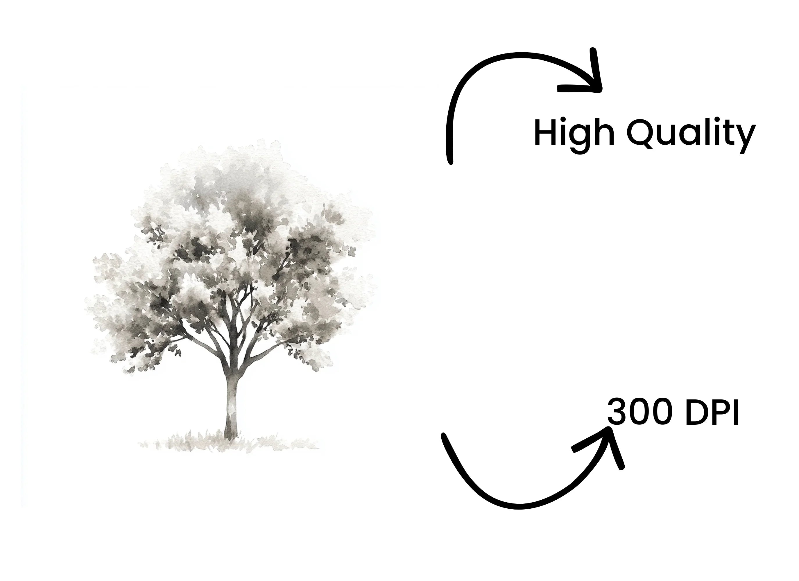 Monochrome Tree Clipart Bundle