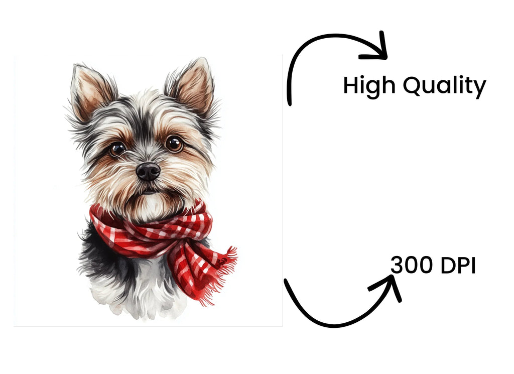 Cute Dogs in Scarves Clipart Bundle