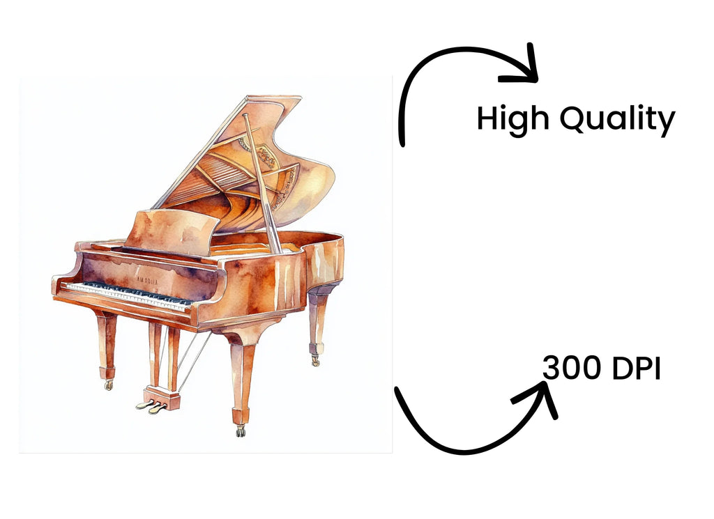 Elegant Piano Illustrations Clipart Bundle