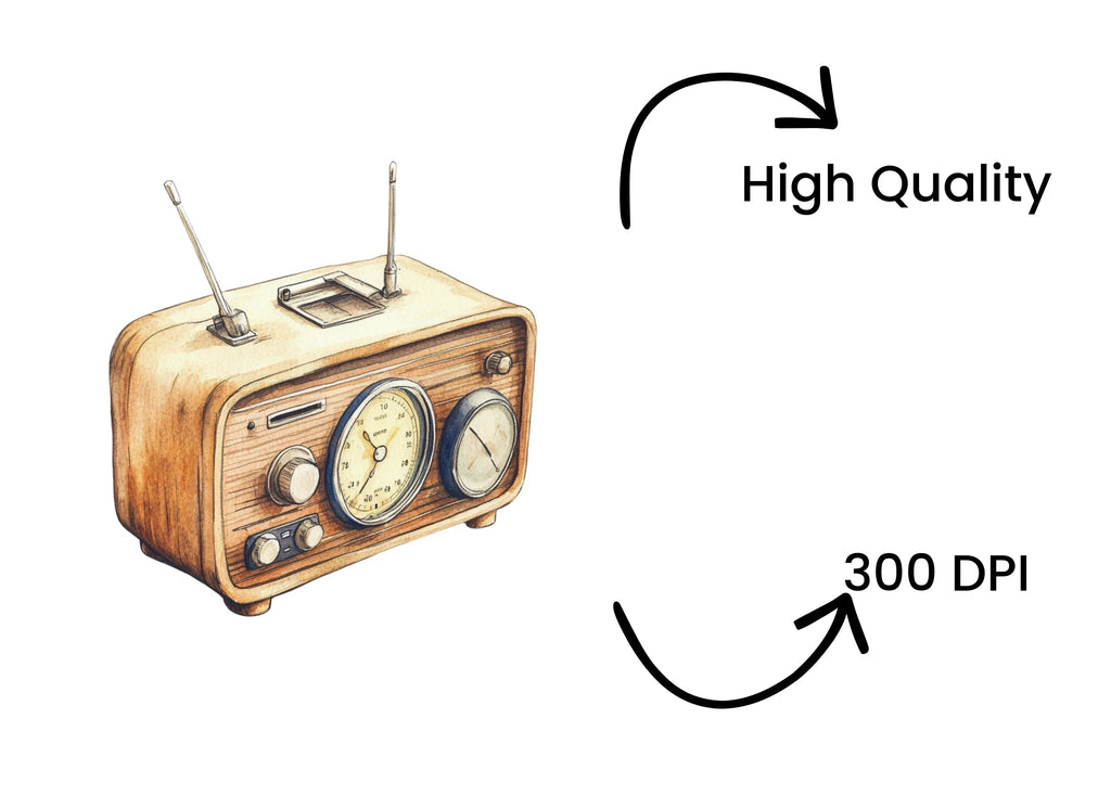 Vintage Radio Clipart Bundle