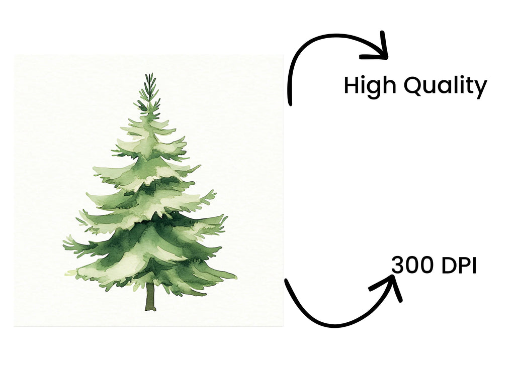Green Pine Tree Clipart Bundle