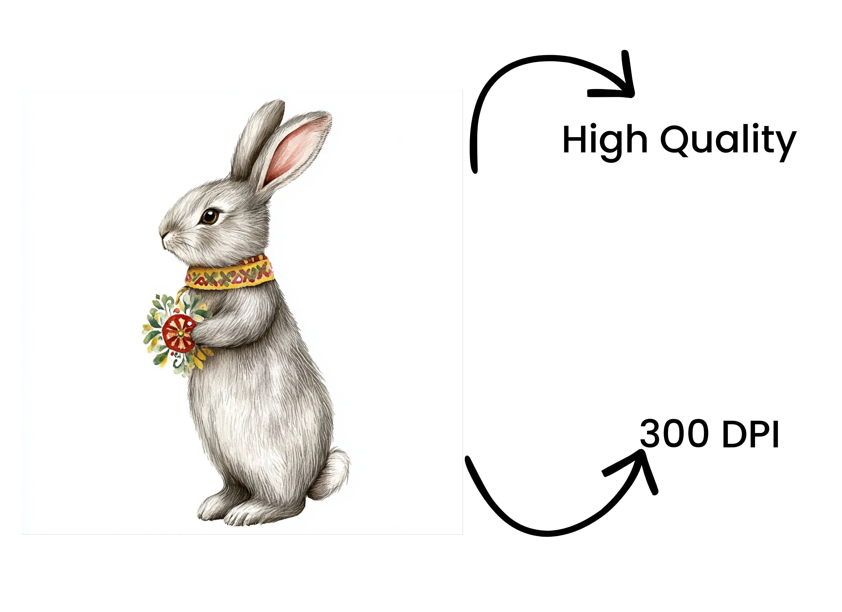 Cute Easter Bunny Clipart Bundle