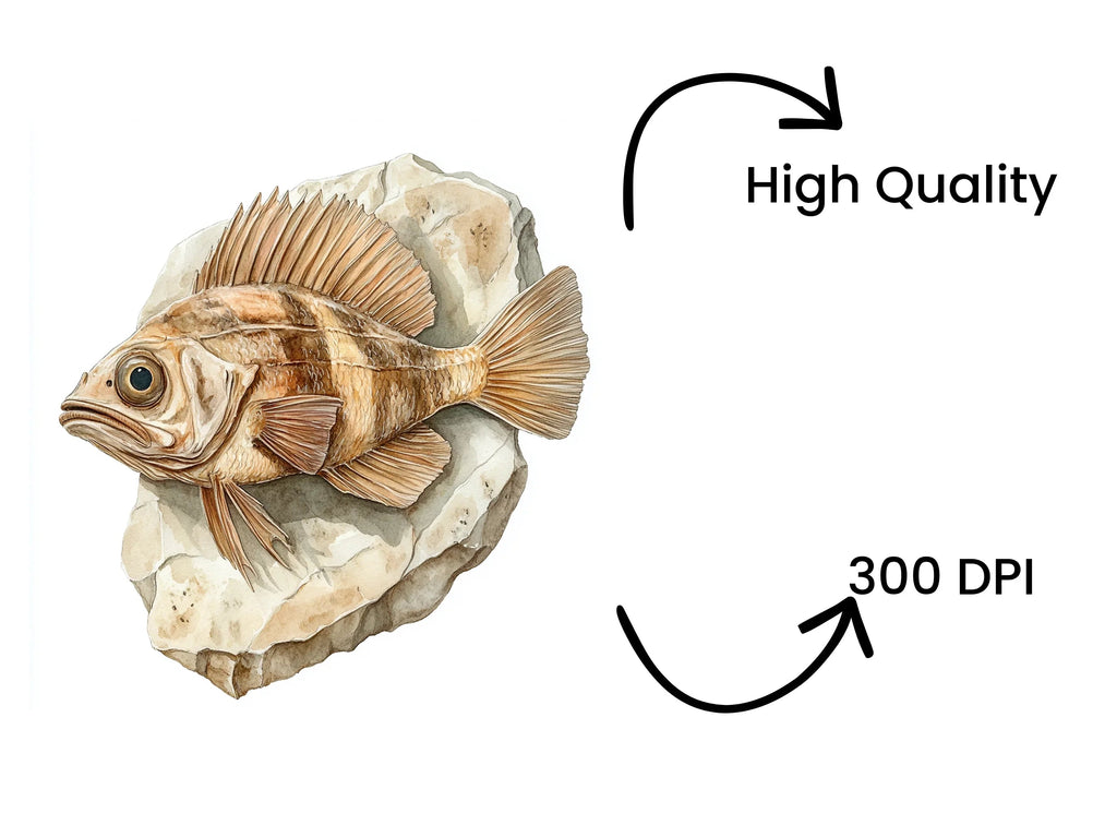 Fish Fossil Clipart Bundle