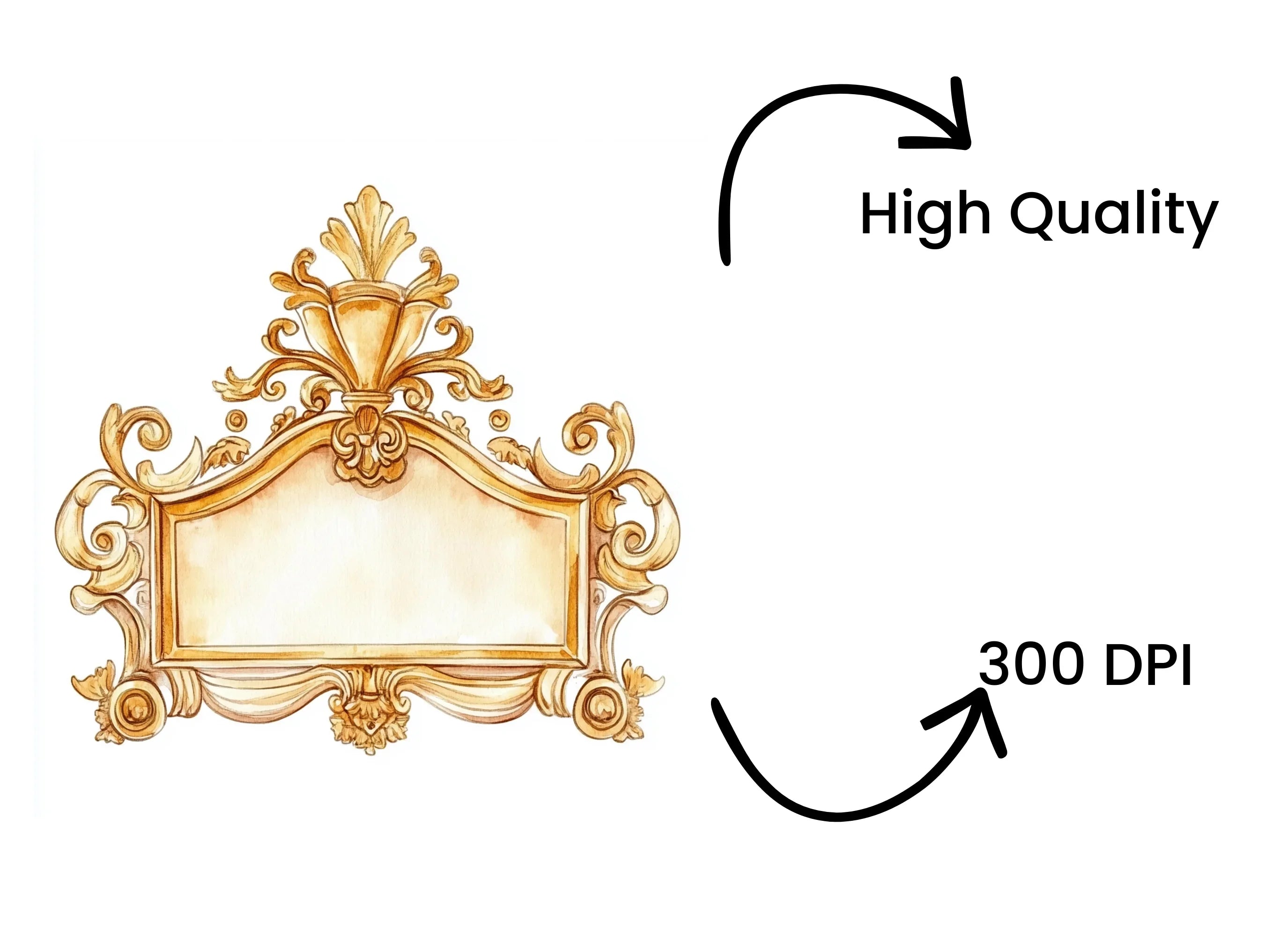Vintage Gold Frame Clipart Bundle