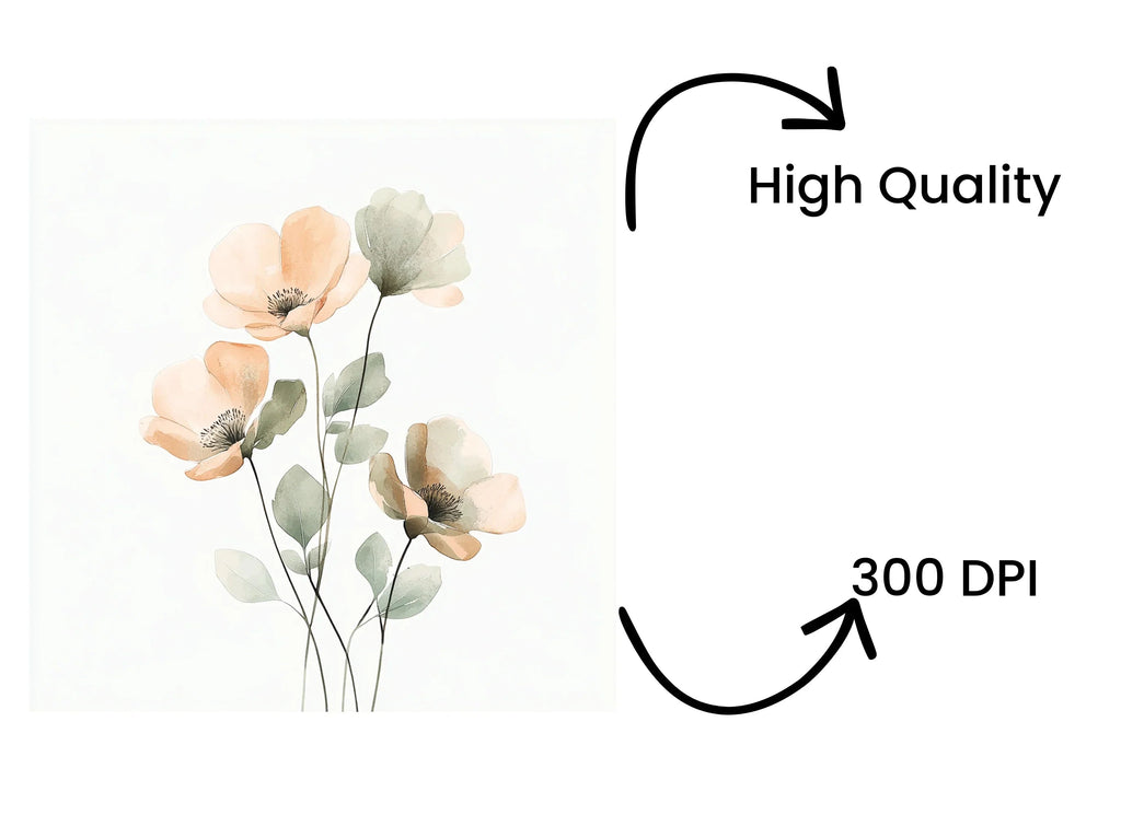 Soft Peach Floral Clipart Bundle