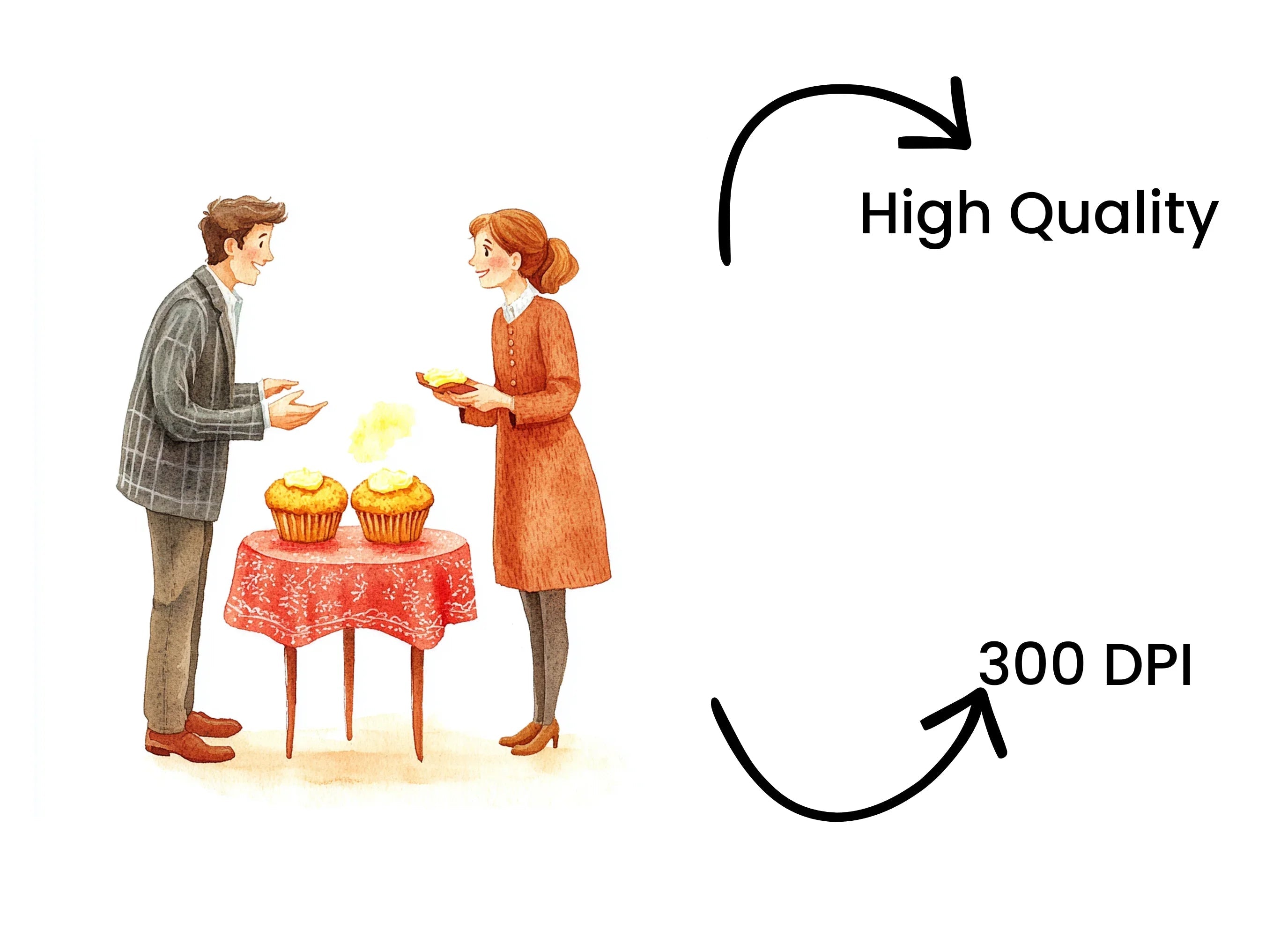 Couple Sharing Muffins Clipart Bundle