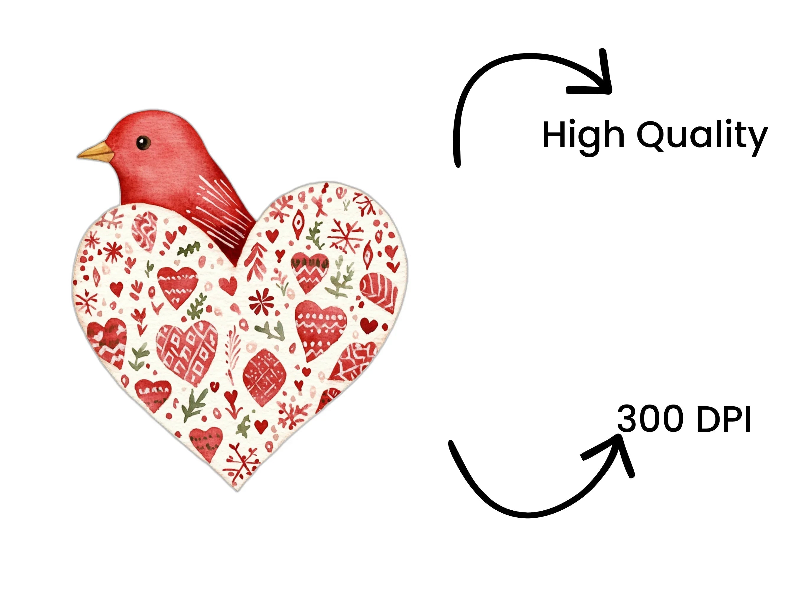 Bird Heart Clipart Bundle