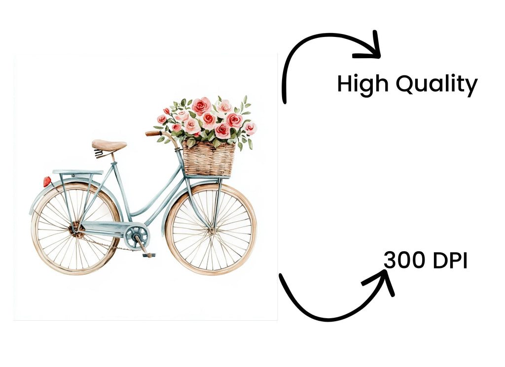 Pastel Floral Bicycle Clipart Bundle