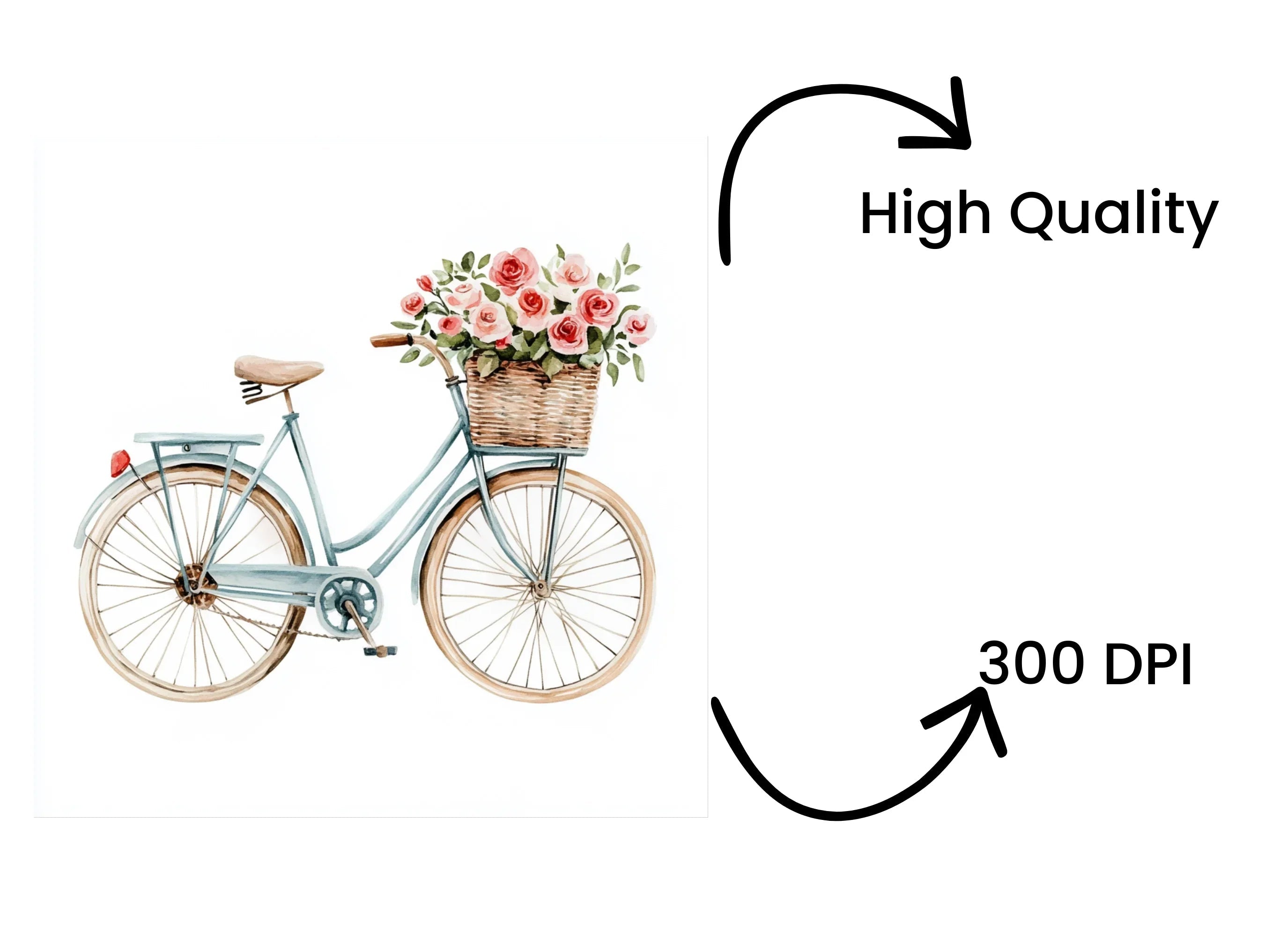 Pastel Floral Bicycle Clipart Bundle