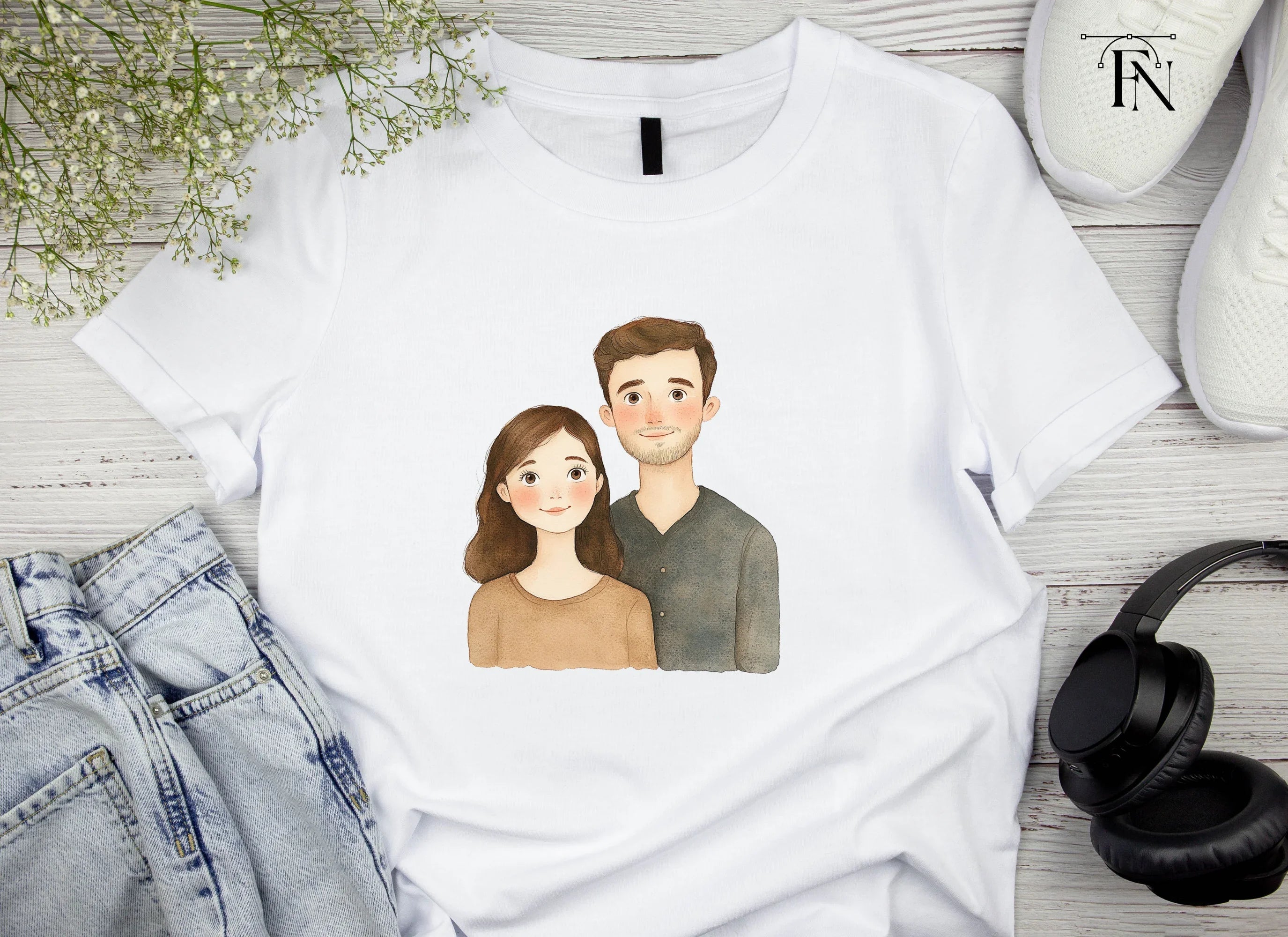 Charming Young Couple Portrait Clipart Bundle