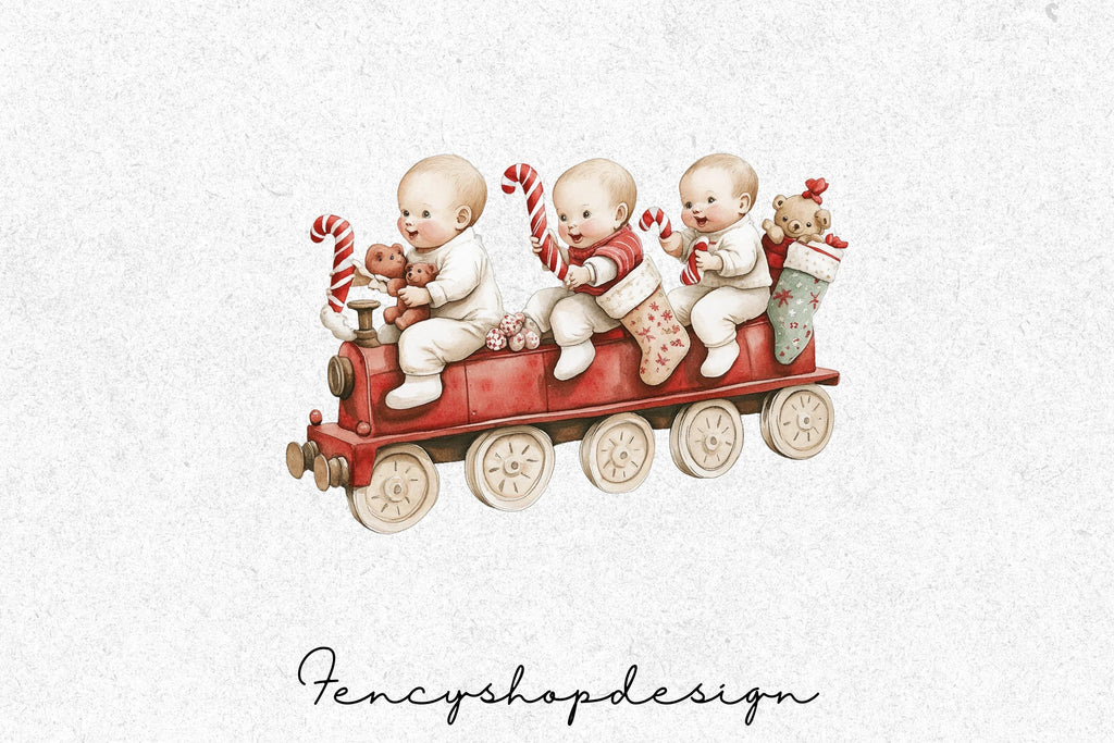 Christmas Babies Clipart Bundle