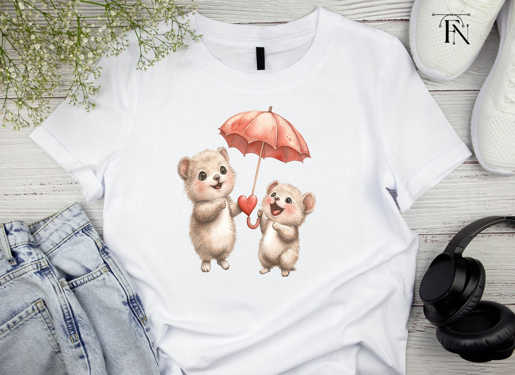 Cute Animals with Umbrellas Clipart Bundle