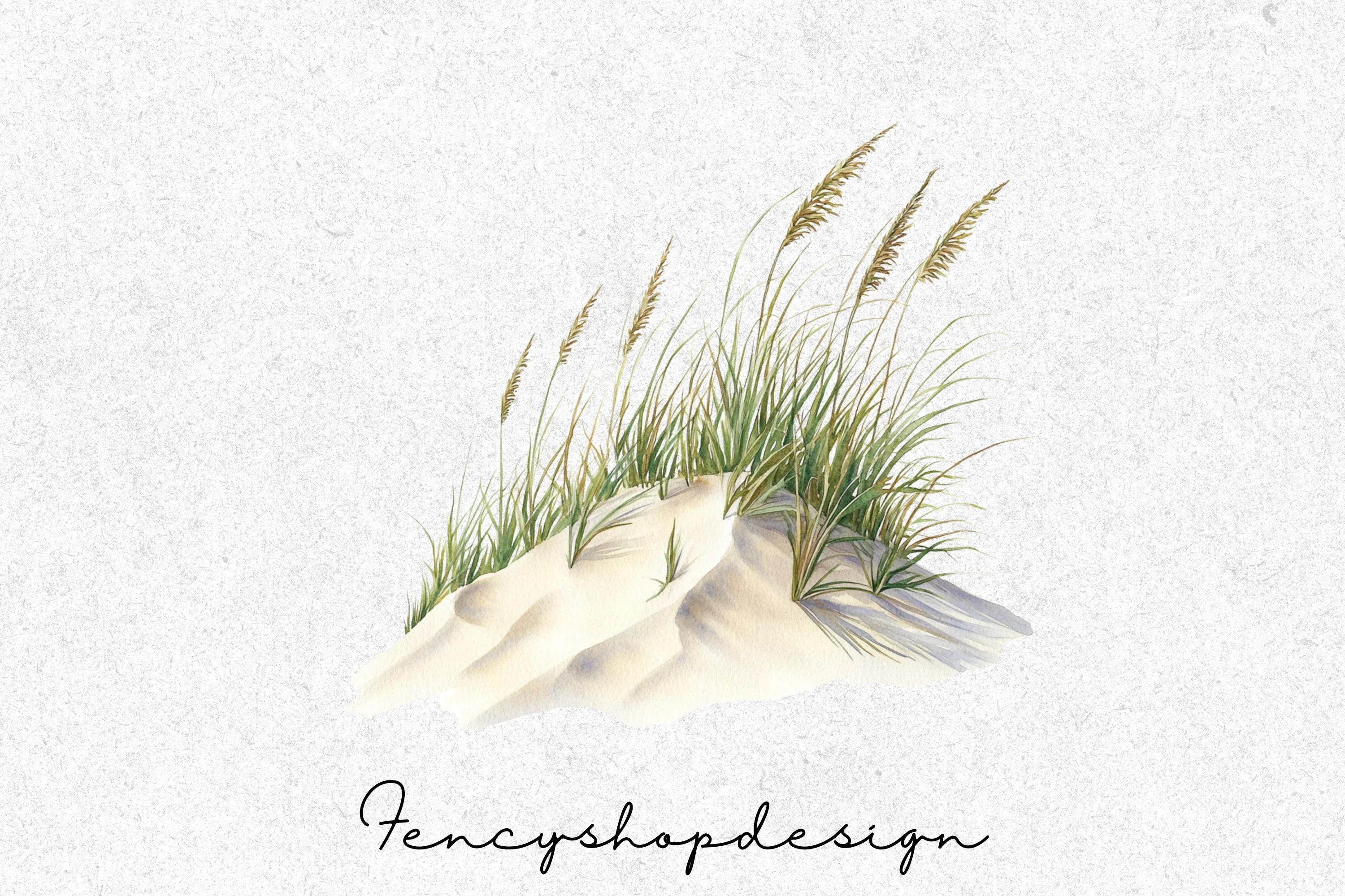 Sand Dunes Grass Clipart Bundle