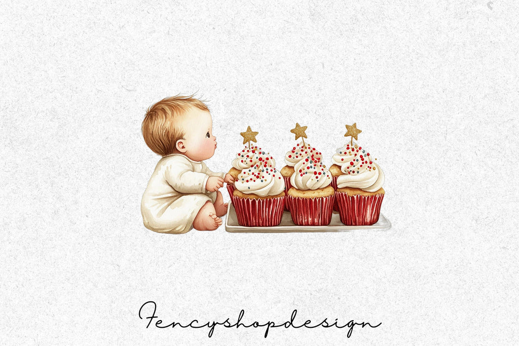 Cute Baby Chefs Baking Clipart Bundle