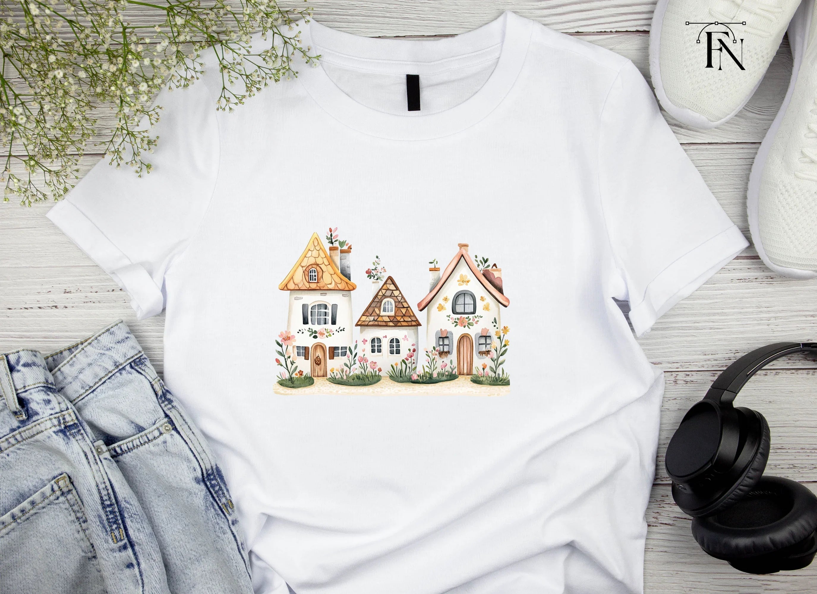 Floral Houses Clipart Bundle
