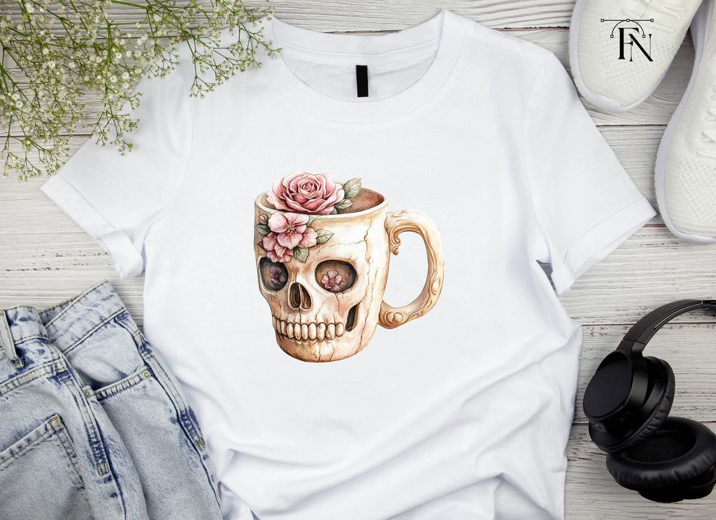 Floral Skull Cup Clipart Bundle