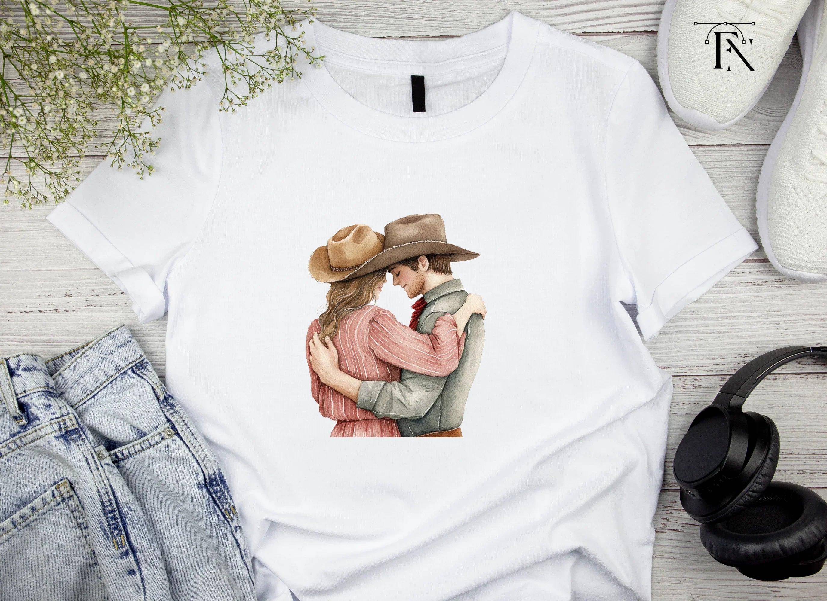 Romantic Cowboy Couple Clipart Bundle