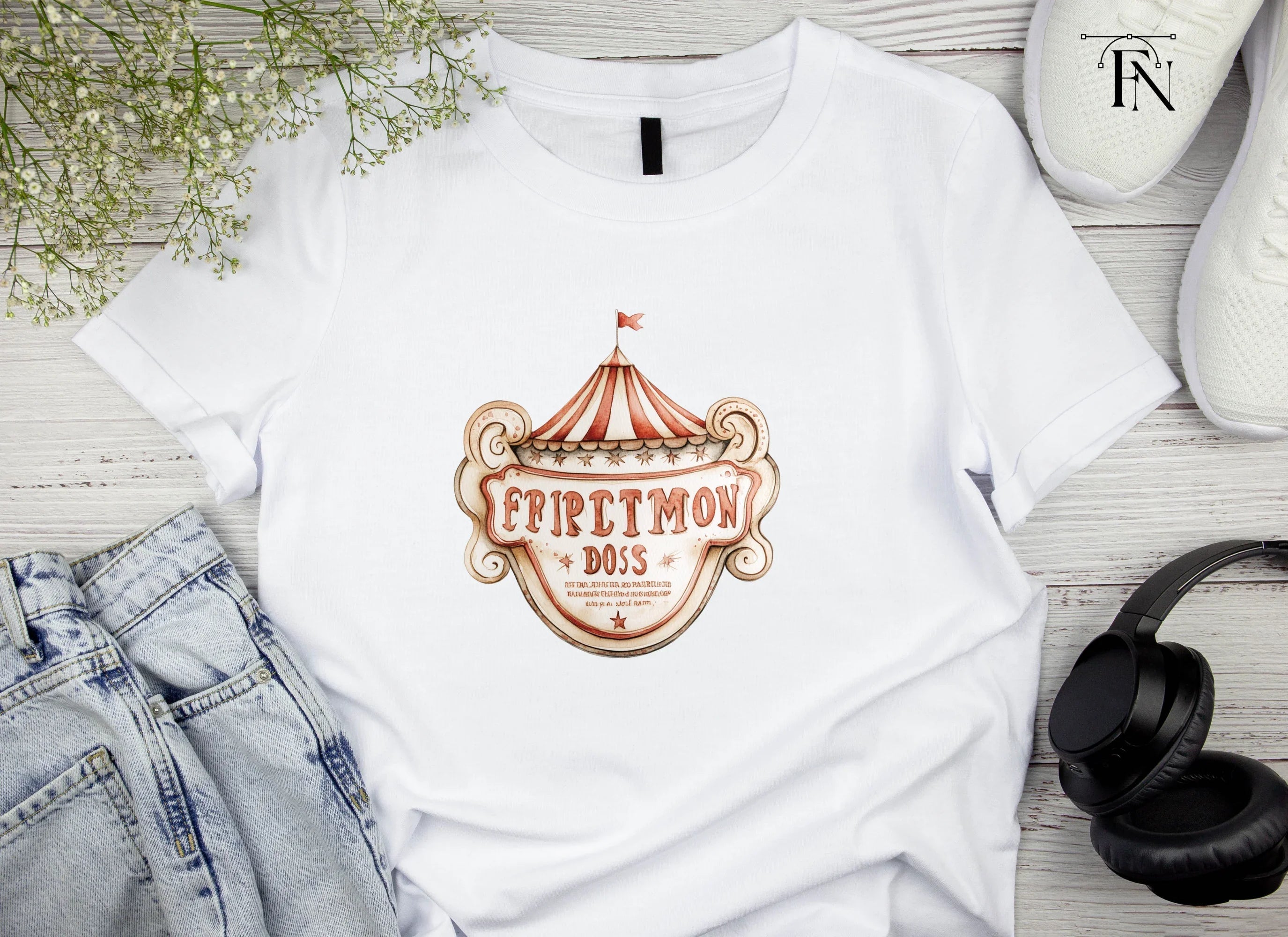 Retro Circus Tent Sign Clipart Bundle