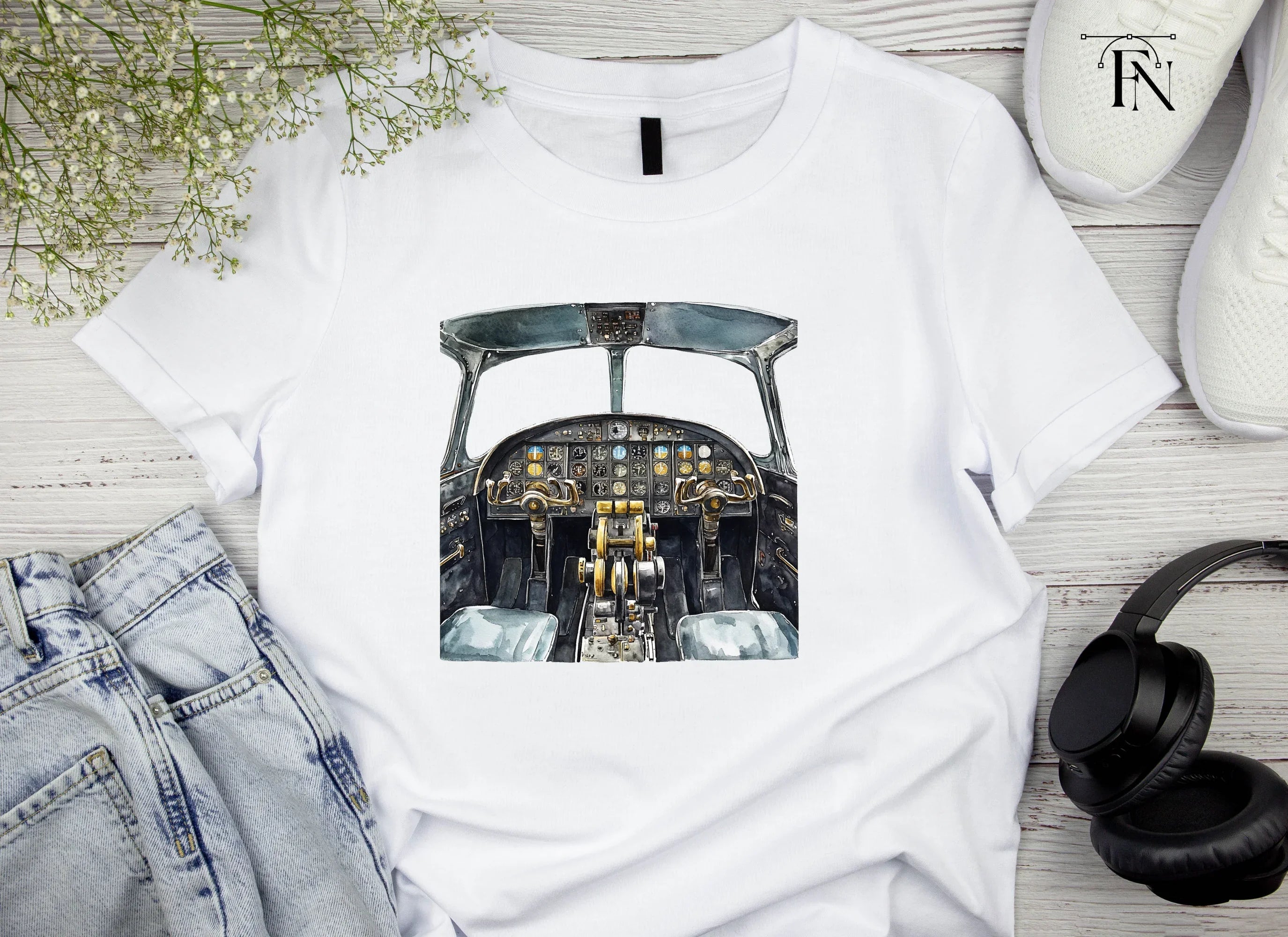 Vintage Airplane Cockpit Clipart Bundle