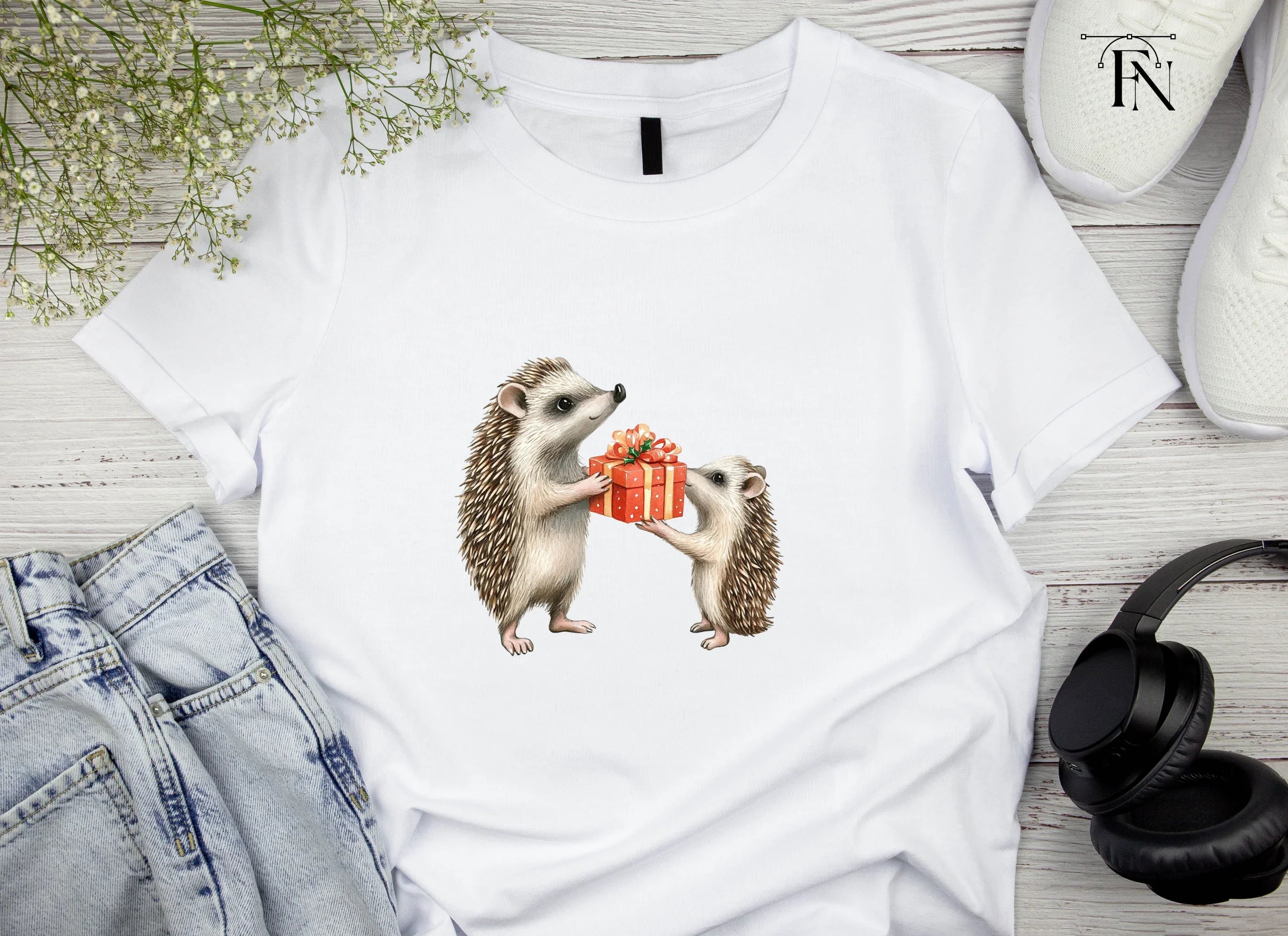 Hedgehog Family Gift Exchange Clipart Bundle
