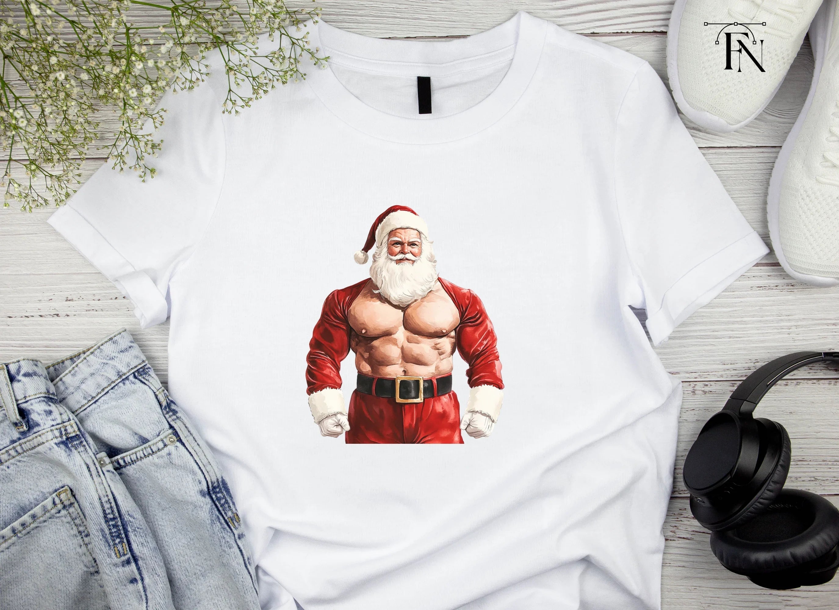 Muscular Santa Claus Clipart Bundle