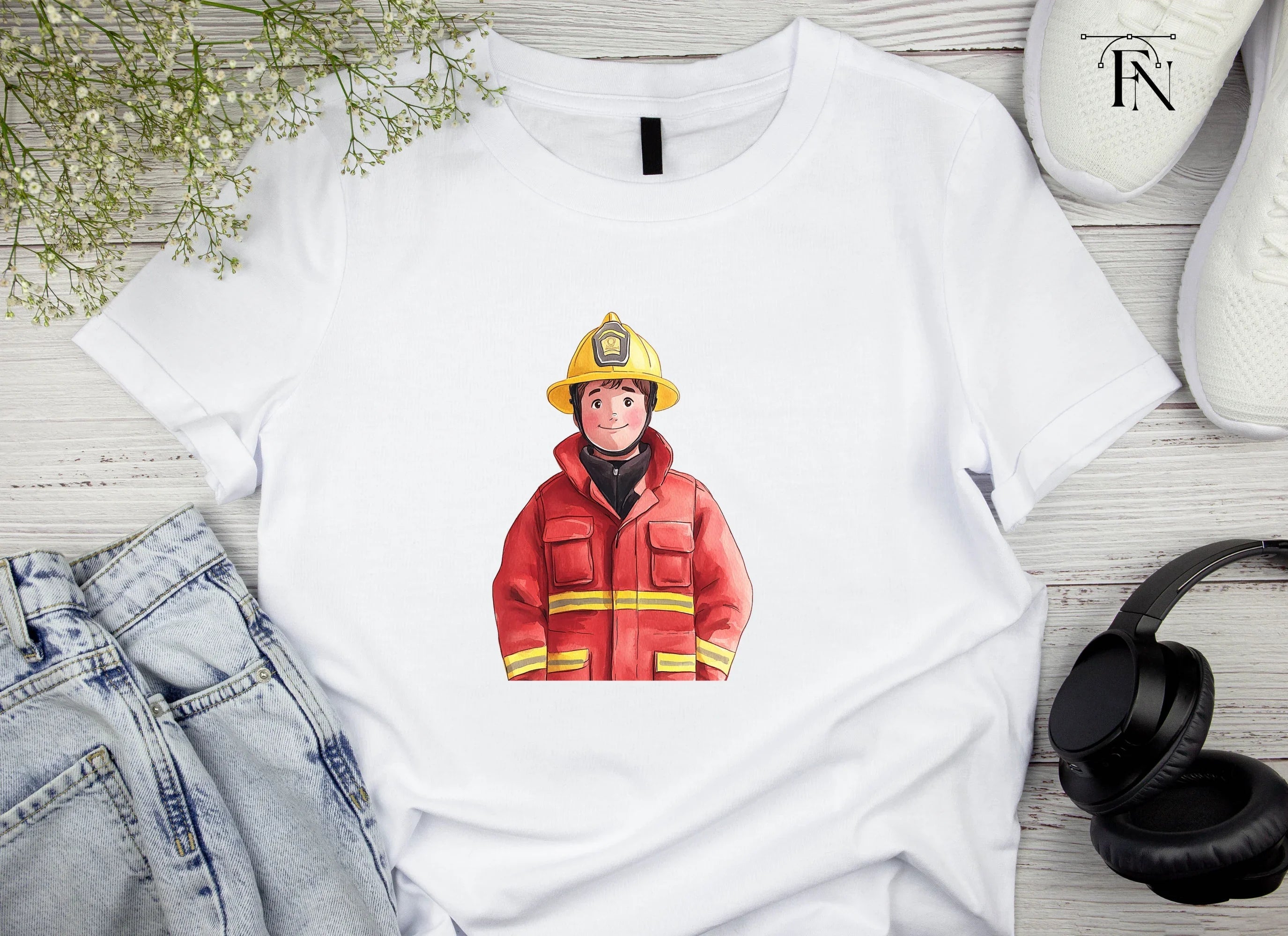 Cute Firefighters Clipart Bundle