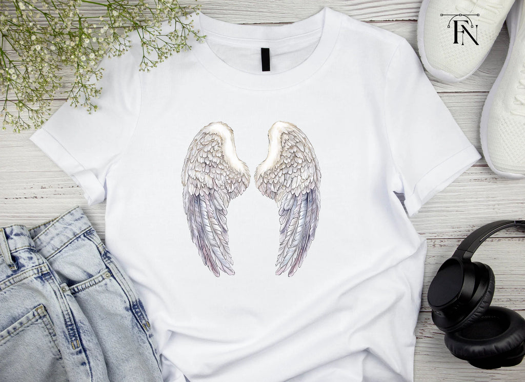 Graceful White Feathered Wings Clipart Bundle