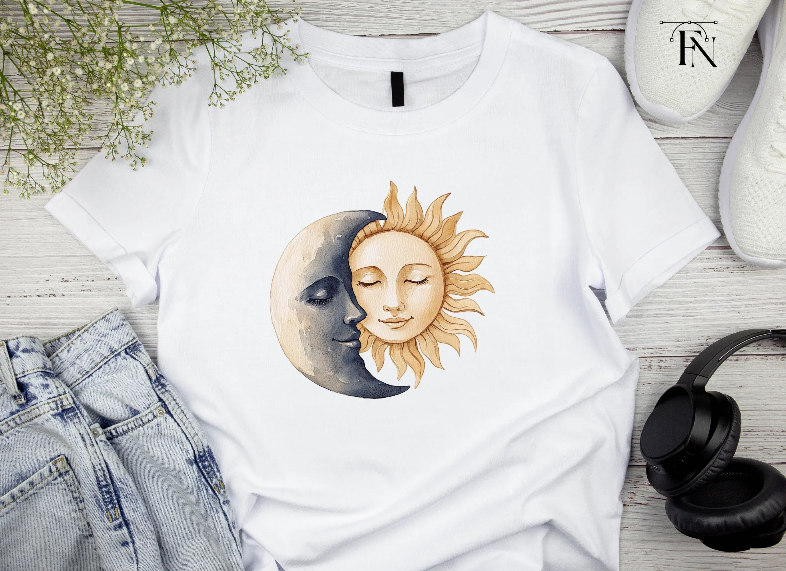 Sun and Moon Celestial Clipart Bundle