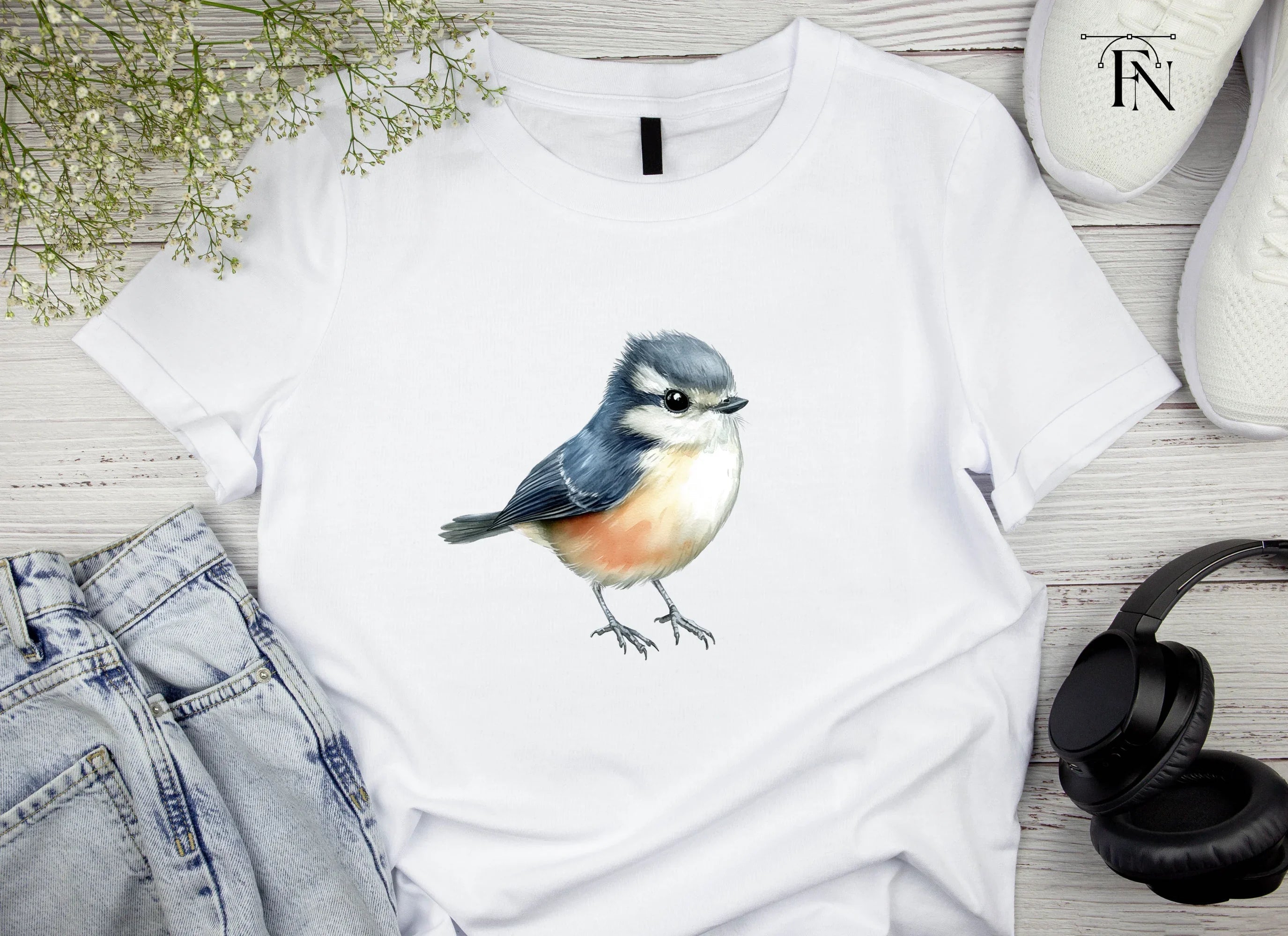 Adorable Blue and Orange Bird Clipart Bundle