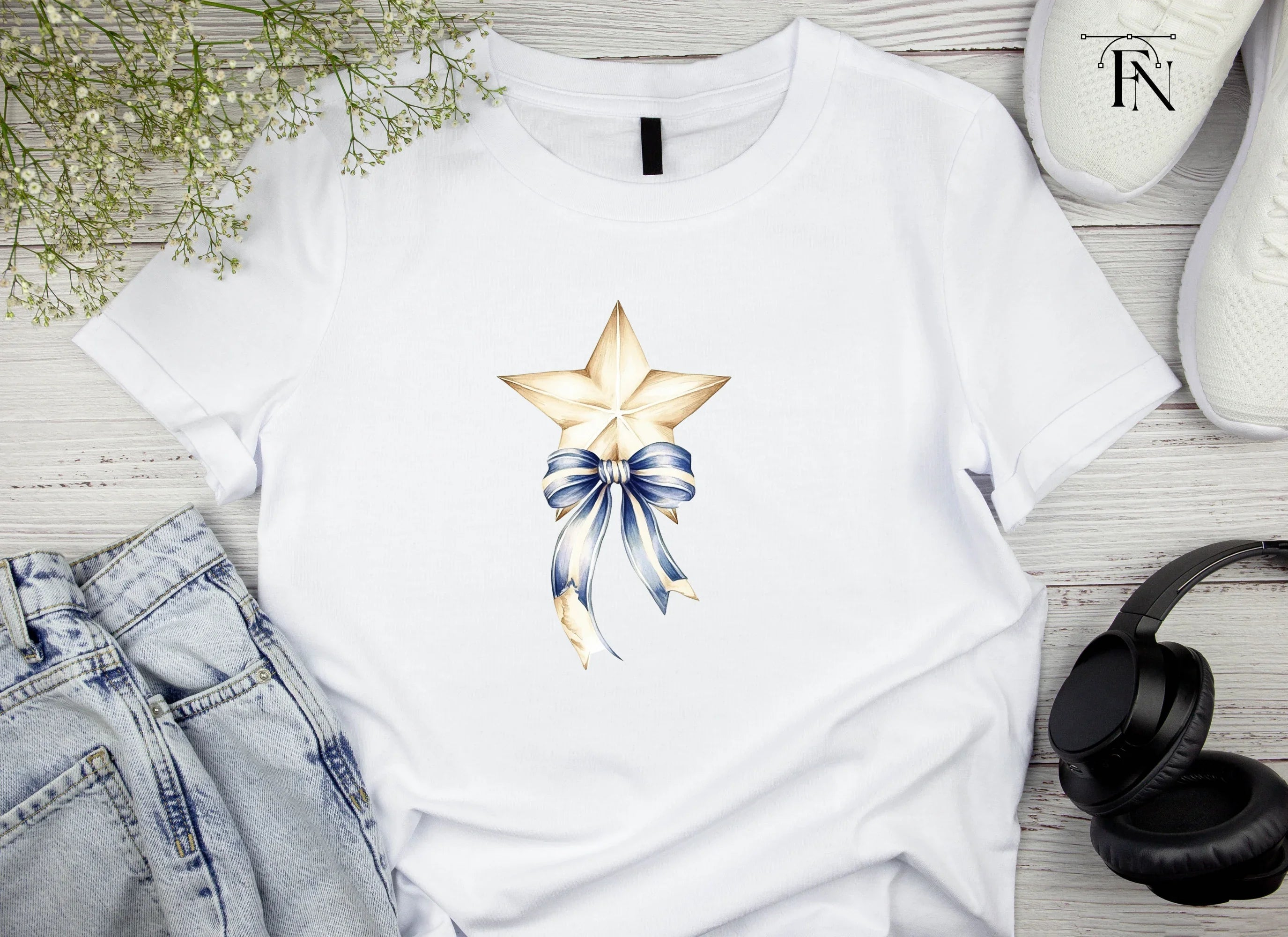 Patriotic Star Bow Clipart Bundle