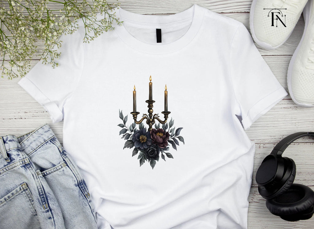 Gothic Candelabra Floral Clipart Bundle